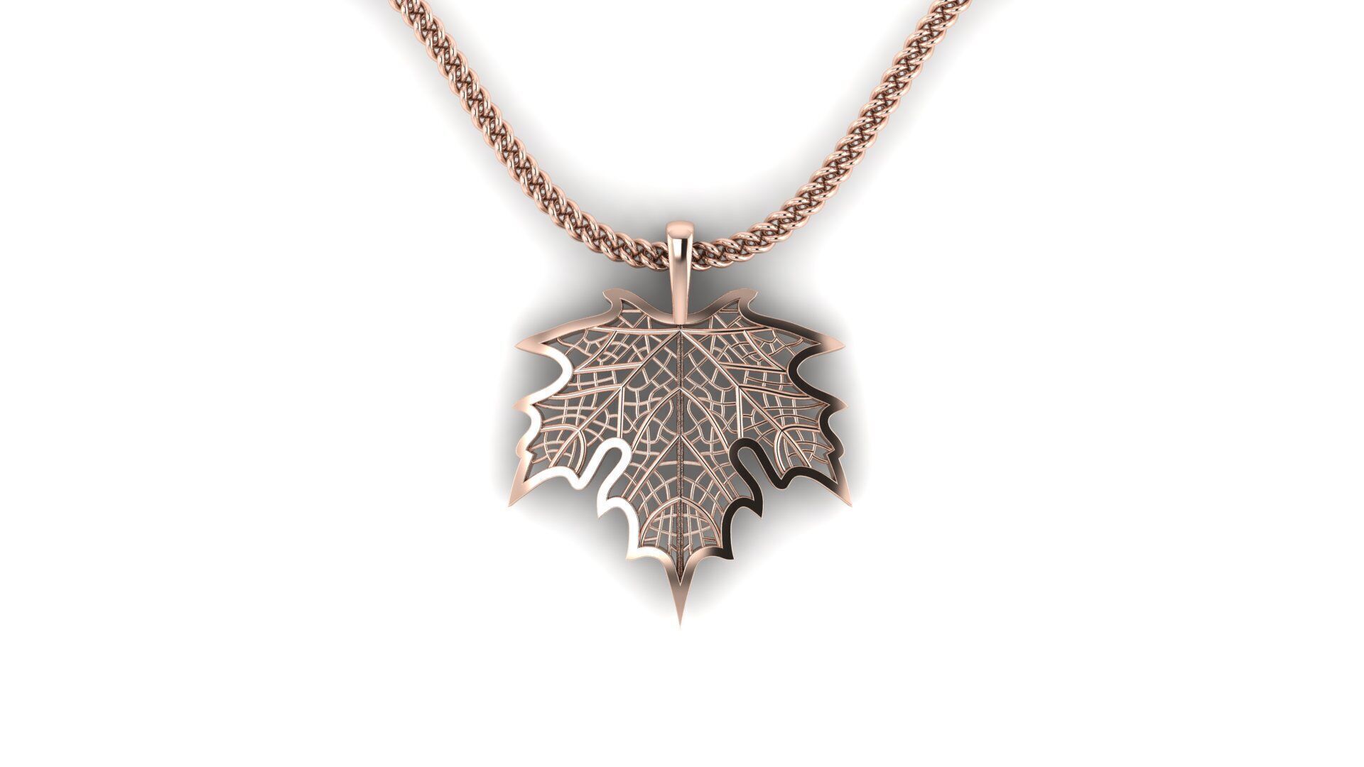 Maple Leaf Pendant 3D print model_2