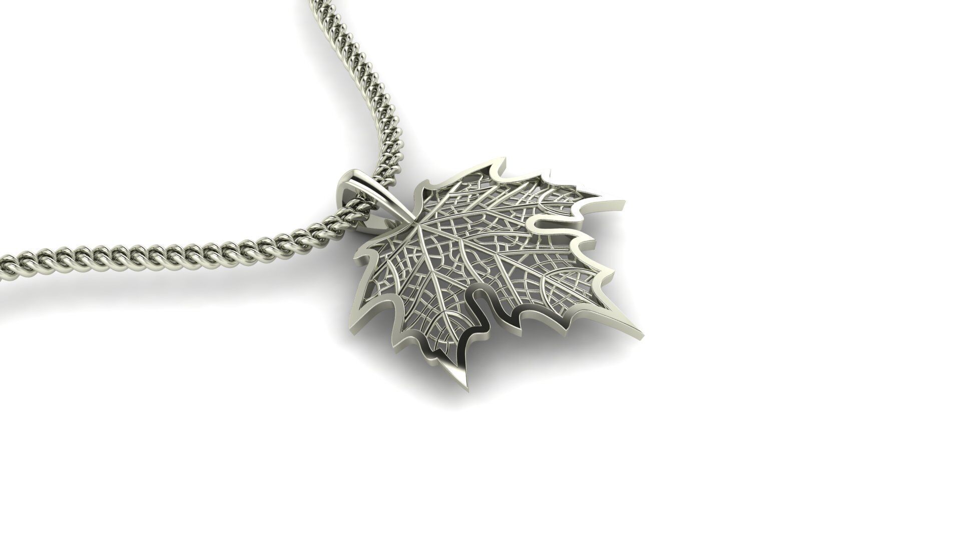 Maple Leaf Pendant 3D print model_9