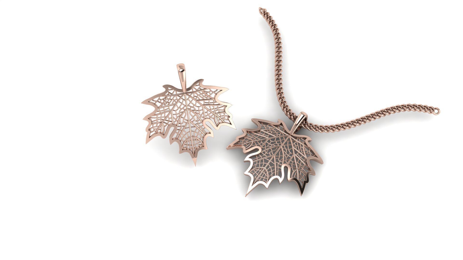 Maple Leaf Pendant 3D print model_8