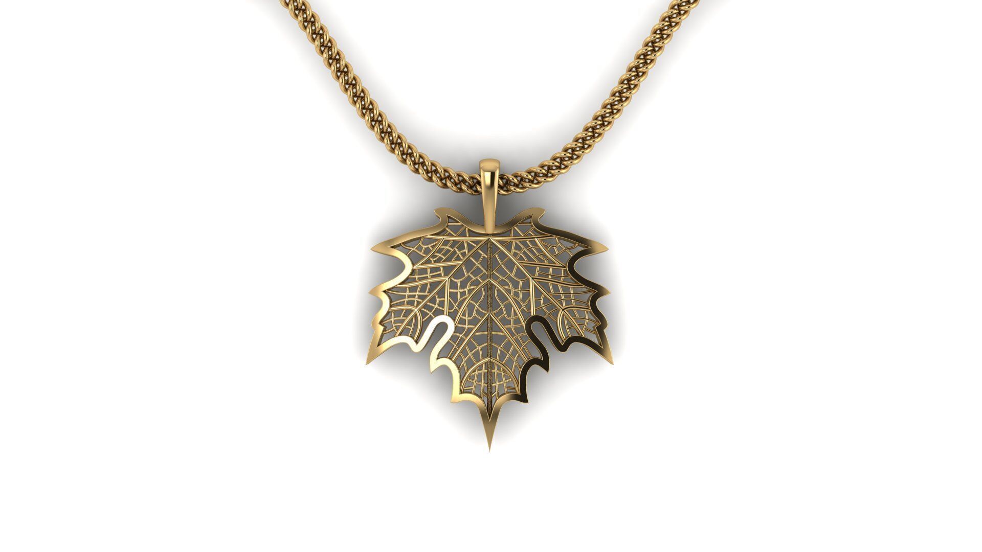 Maple Leaf Pendant 3D print model_1
