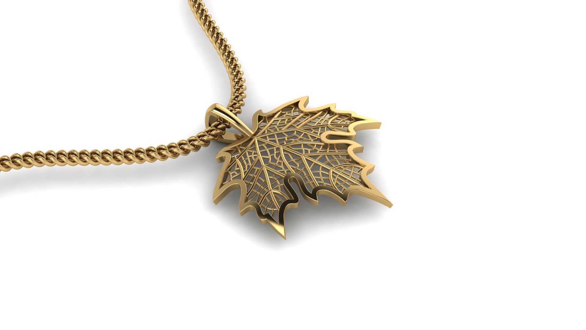 Maple Leaf Pendant 3D print model_10
