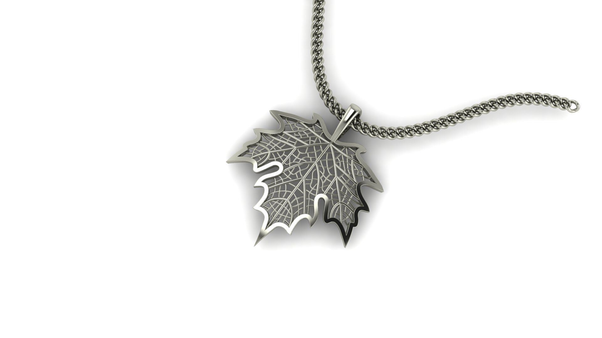 Maple Leaf Pendant 3D print model_3
