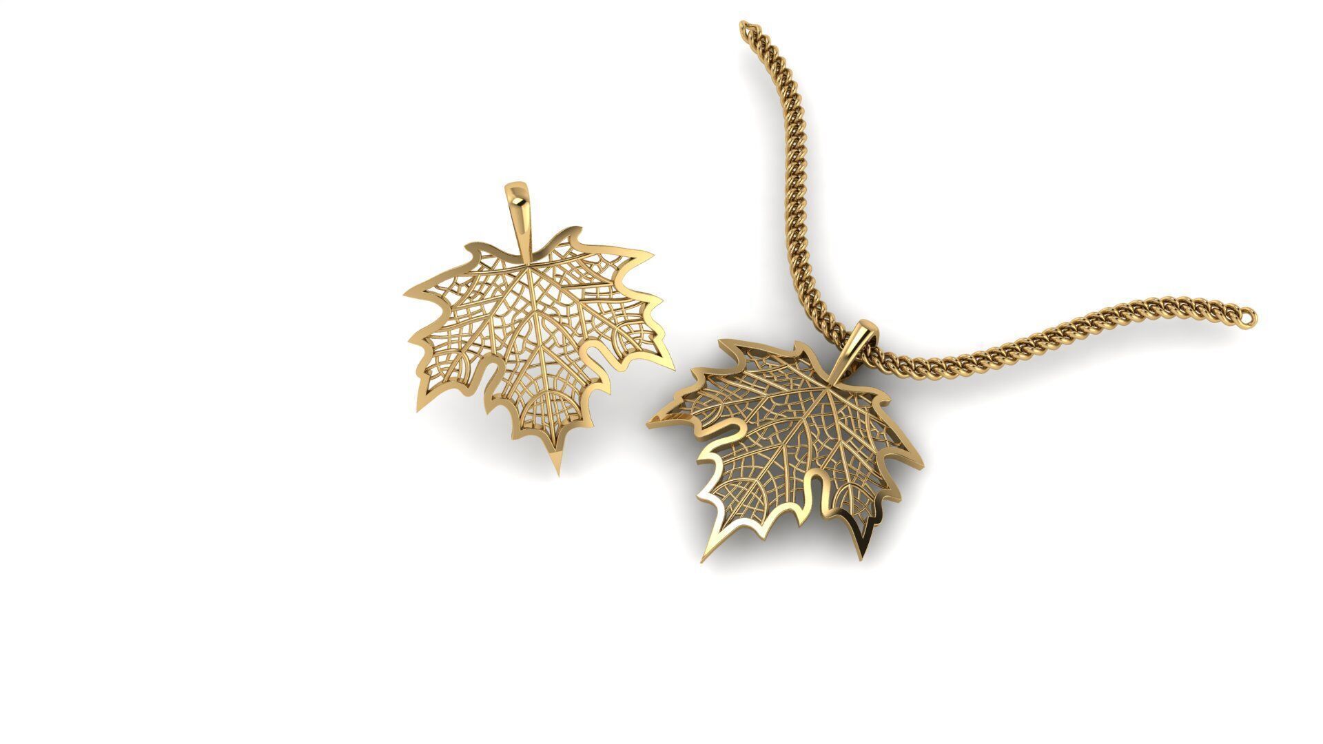 Maple Leaf Pendant 3D print model_7