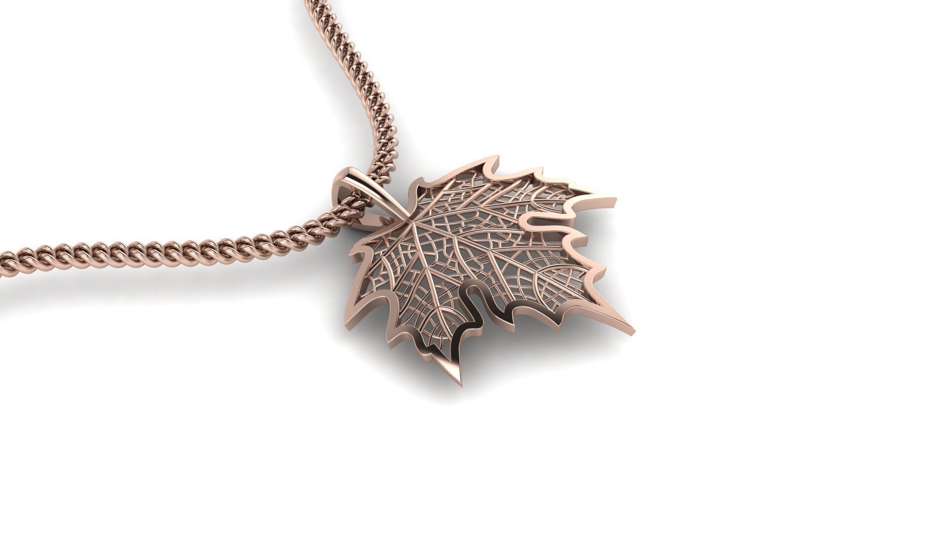 Maple Leaf Pendant 3D print model_11