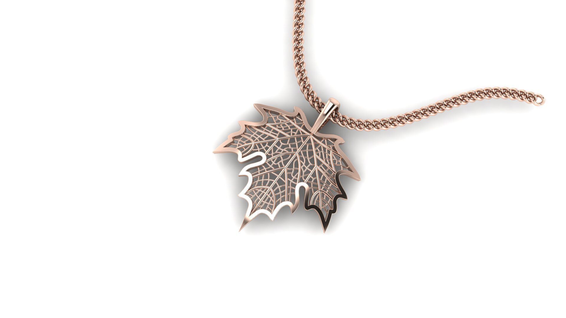 Maple Leaf Pendant 3D print model_5