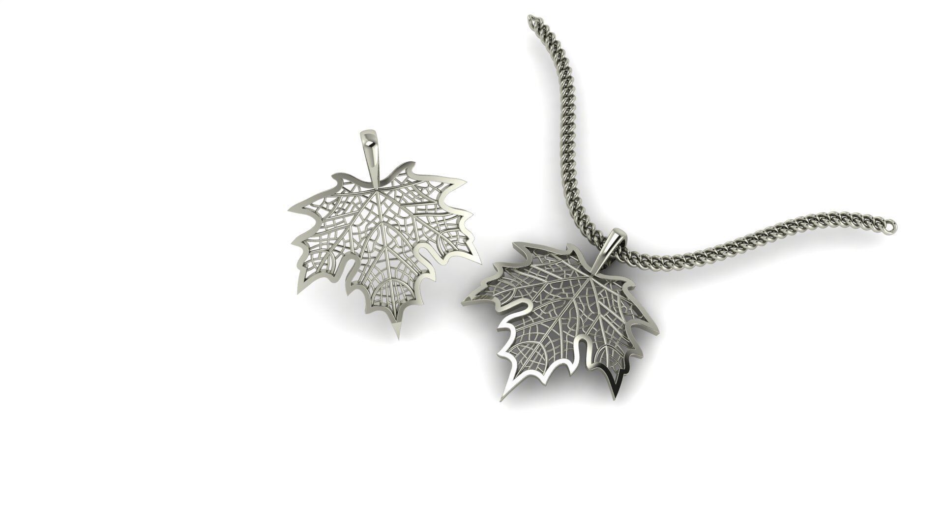 Maple Leaf Pendant 3D print model_6