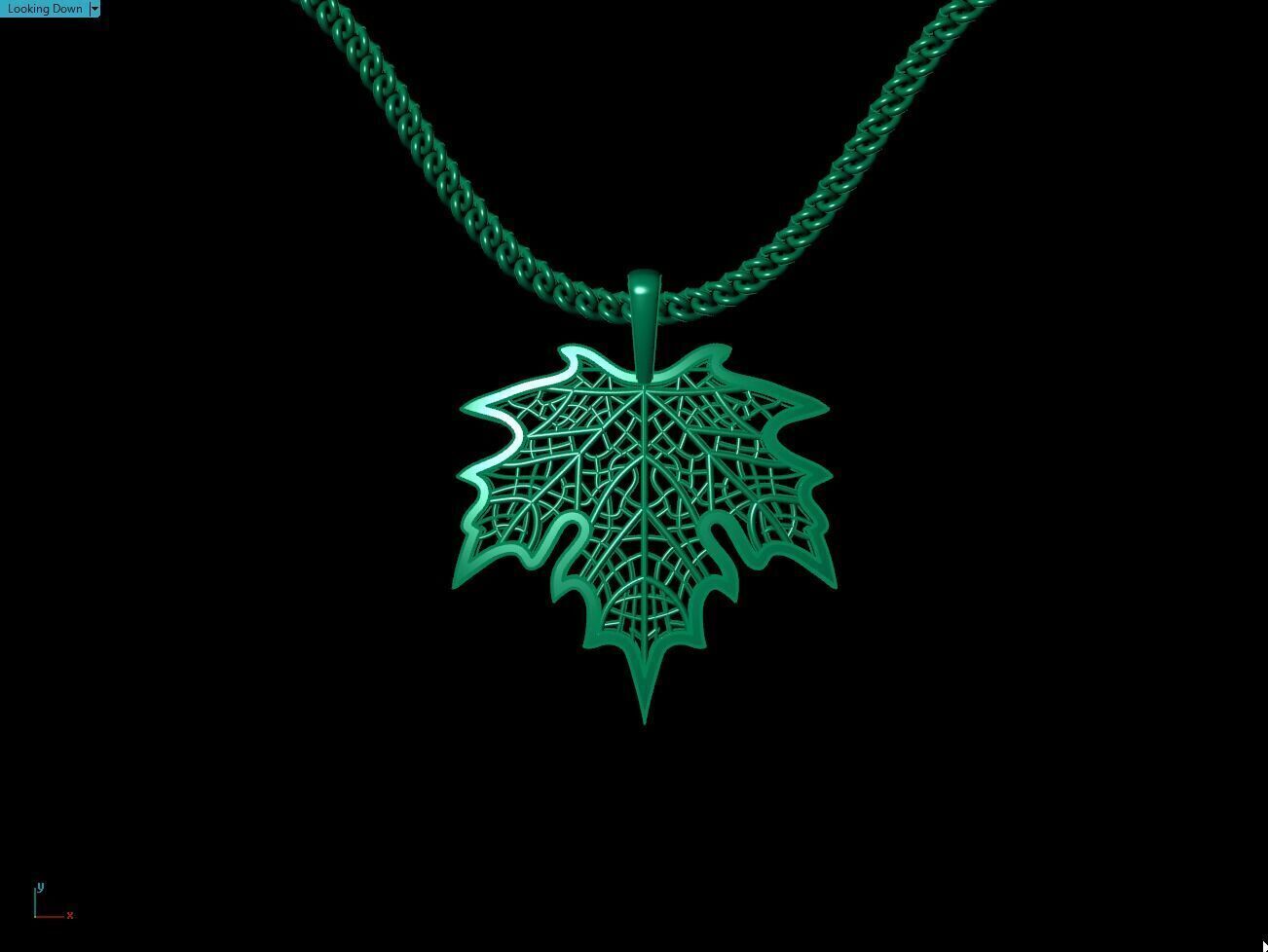 Maple Leaf Pendant 3D print model_12