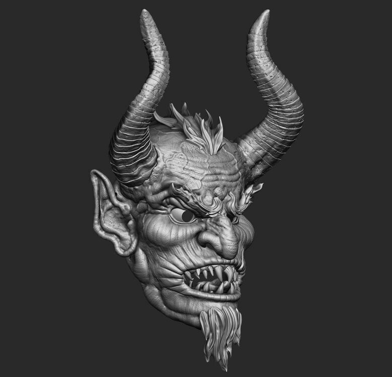 Krampus Mask model for 3D printing 3D print model_3