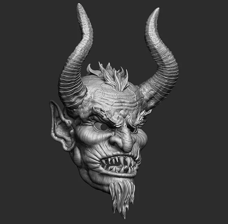 Krampus Mask model for 3D printing 3D print model_0