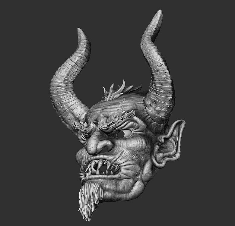 Krampus Mask model for 3D printing 3D print model_4