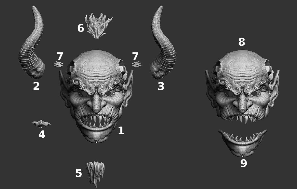 Krampus Mask model for 3D printing 3D print model_8