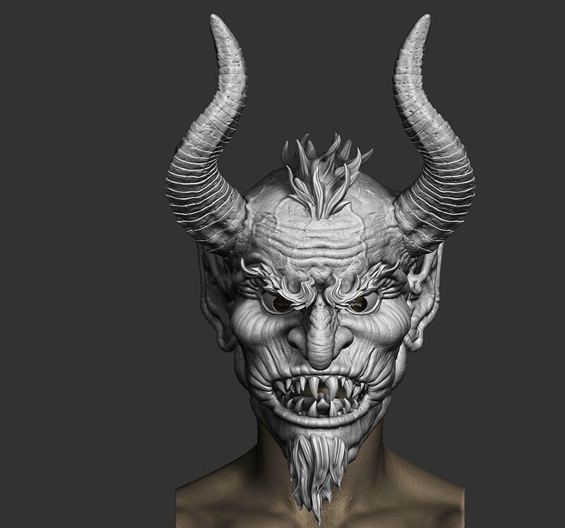 Krampus Mask model for 3D printing 3D print model_7
