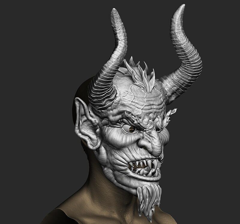 Krampus Mask model for 3D printing 3D print model_6