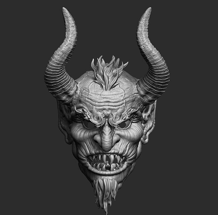 Krampus Mask model for 3D printing 3D print model_1