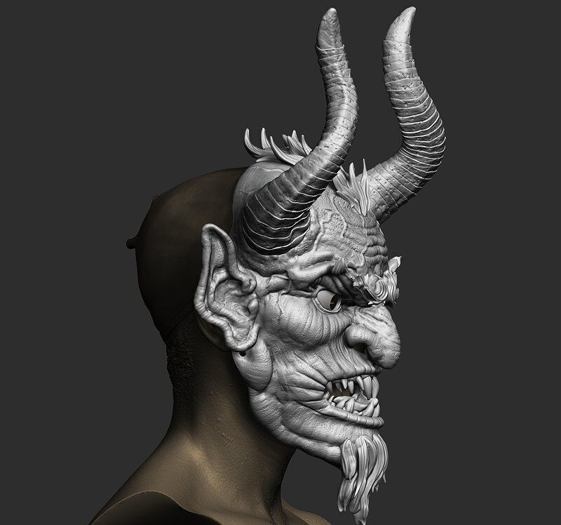 Krampus Mask model for 3D printing 3D print model_5