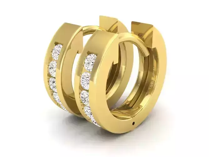 AV 688 Diamond Huggies Hoop Earrings for woman