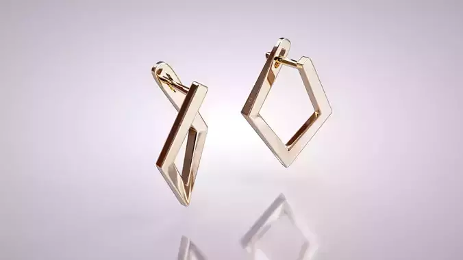 Earrings rhombus 3D print model