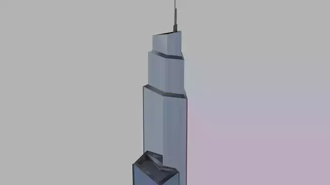 Modern Skyscraper Building  Low Poly City Architecture 3D Model
