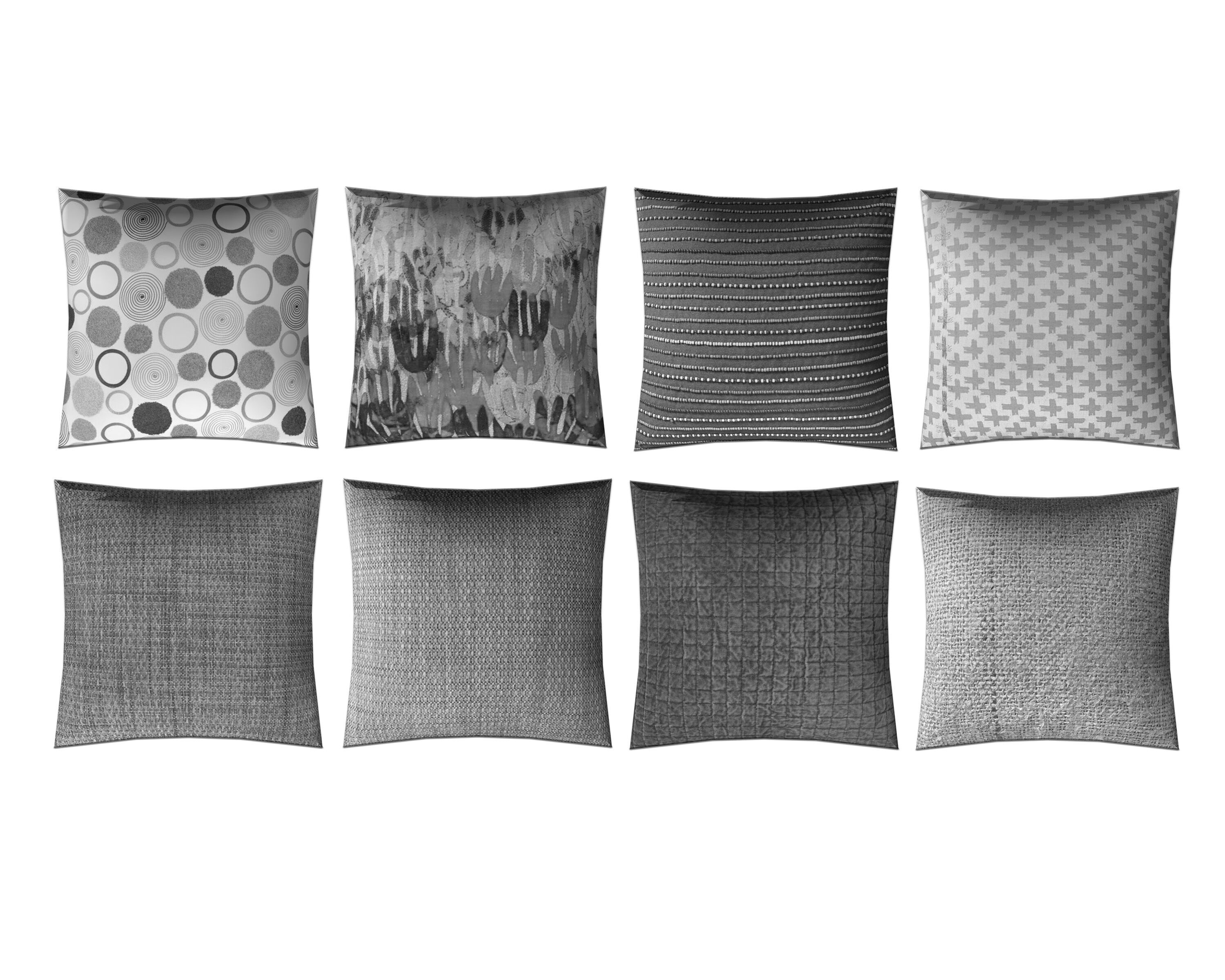 Fabric Pillow pack 8 Low-poly 3D model_3