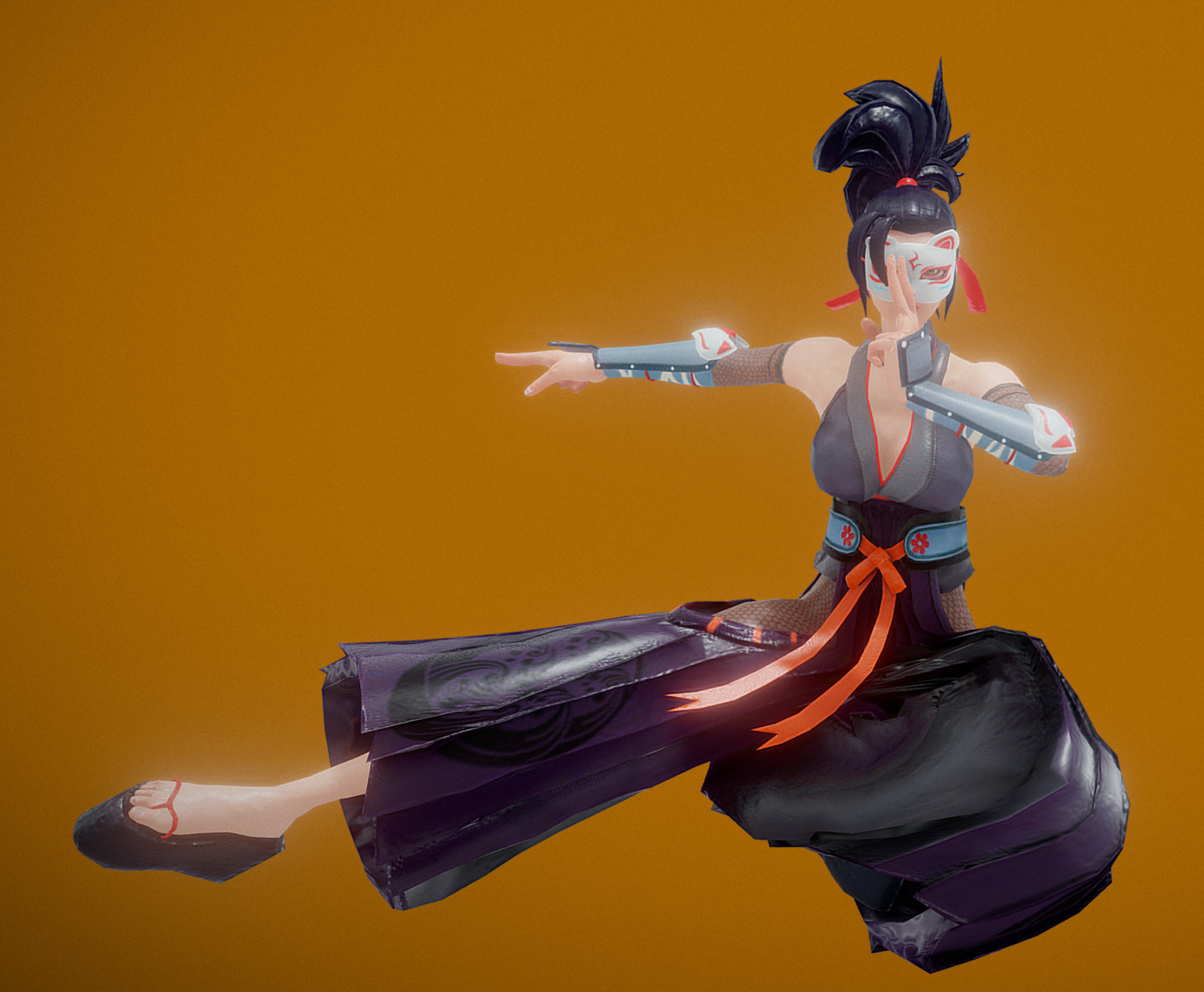 Kunoichi  Low-poly 3D model_3
