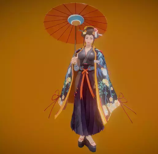 Kunoichi  Low-poly 3D model