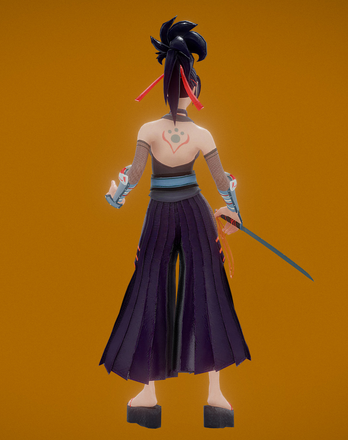 Kunoichi  Low-poly 3D model_4