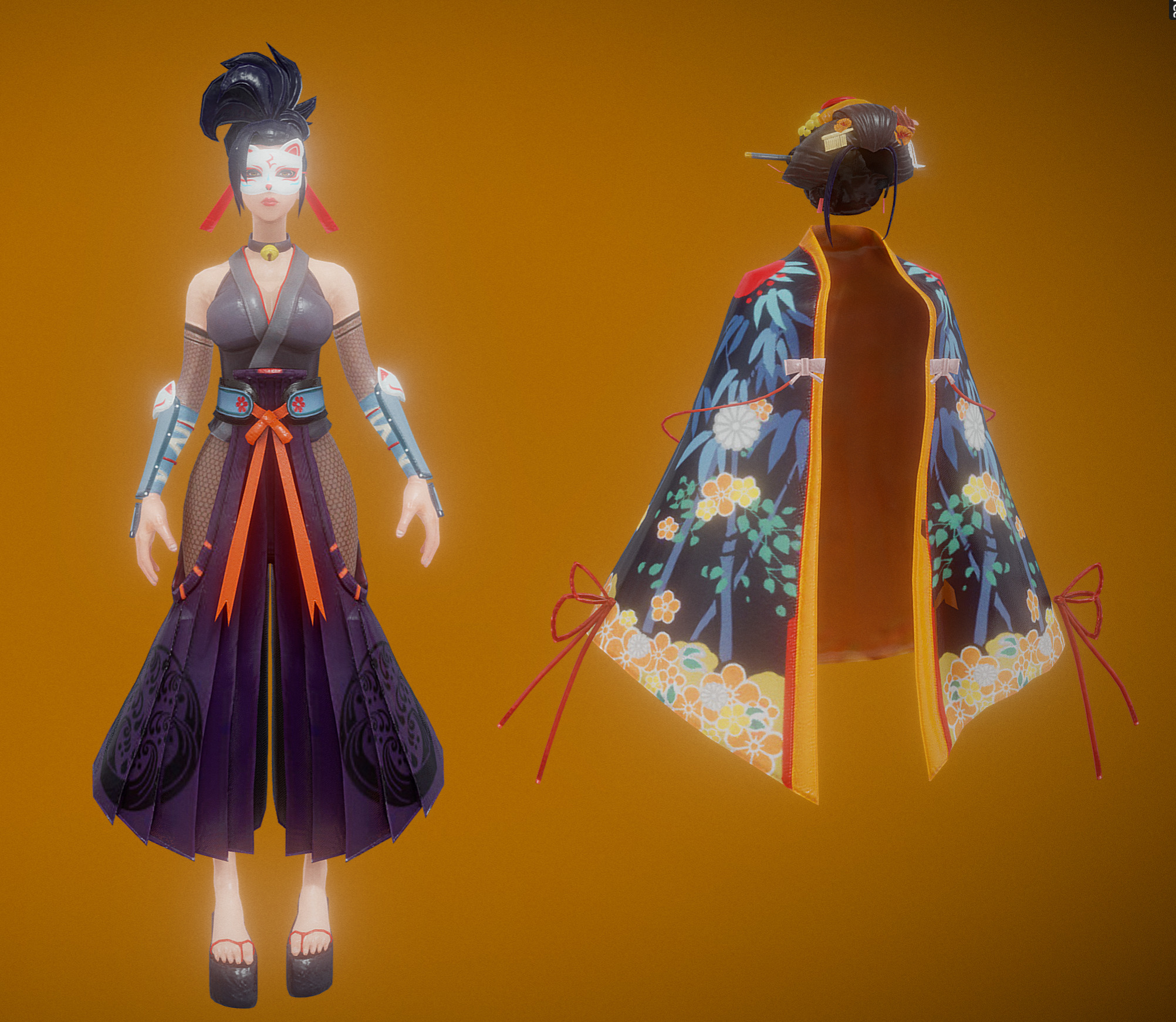 Kunoichi  Low-poly 3D model_1