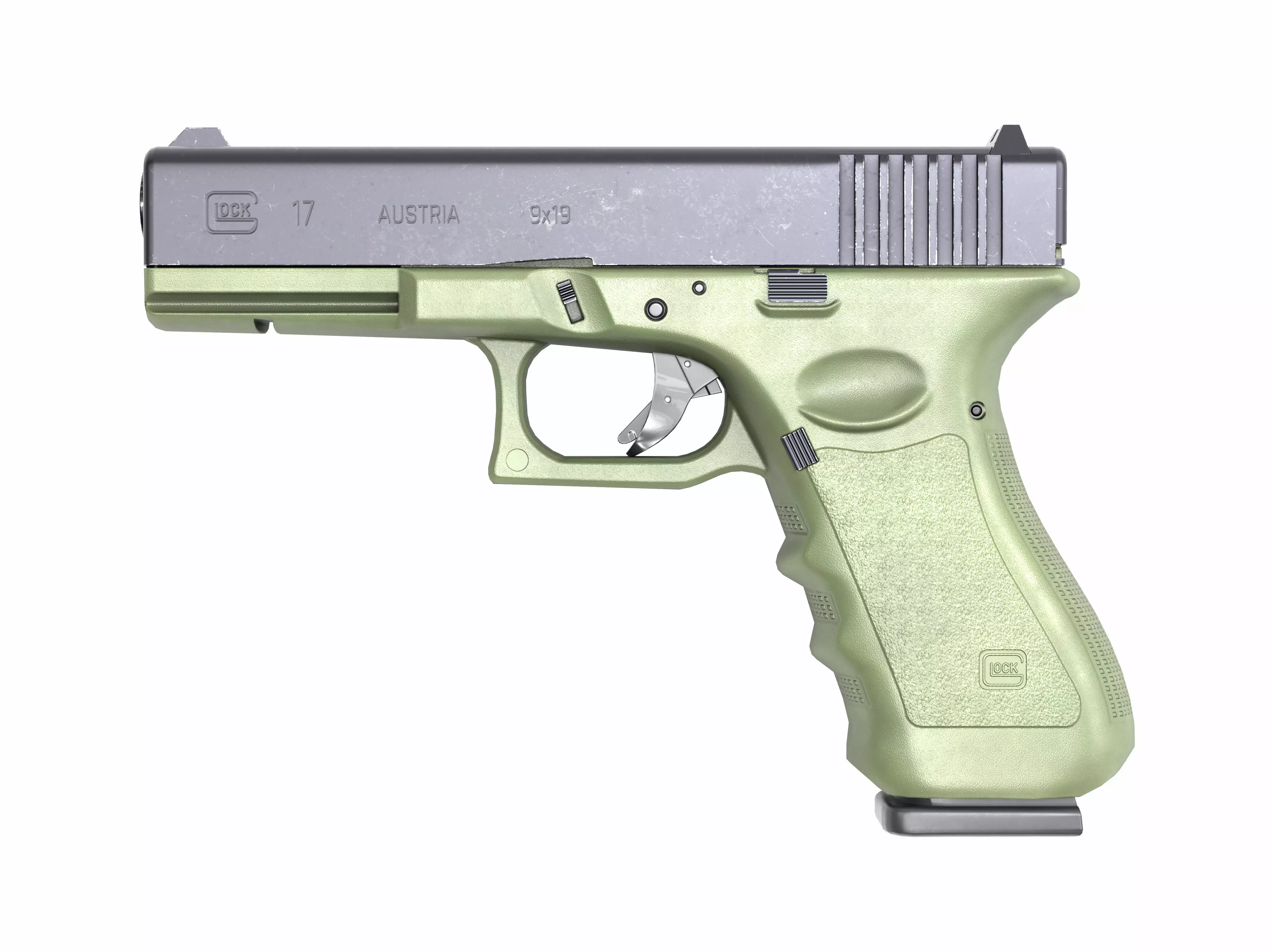 3D model Glock 17 OD Green Pistol VR / AR / low-poly | CGTrader