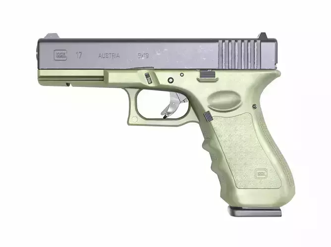 Glock 17 OD Green Pistol Low-poly 3D model
