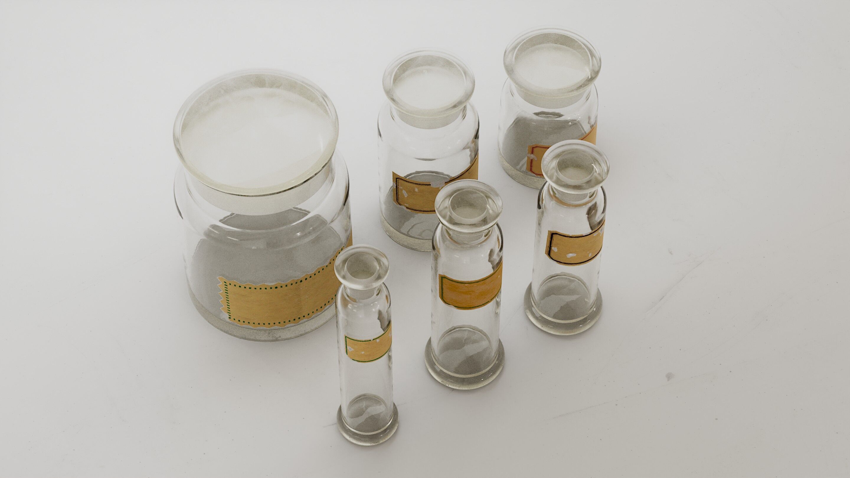 Alchemical bottles set 3D model 3D model_3