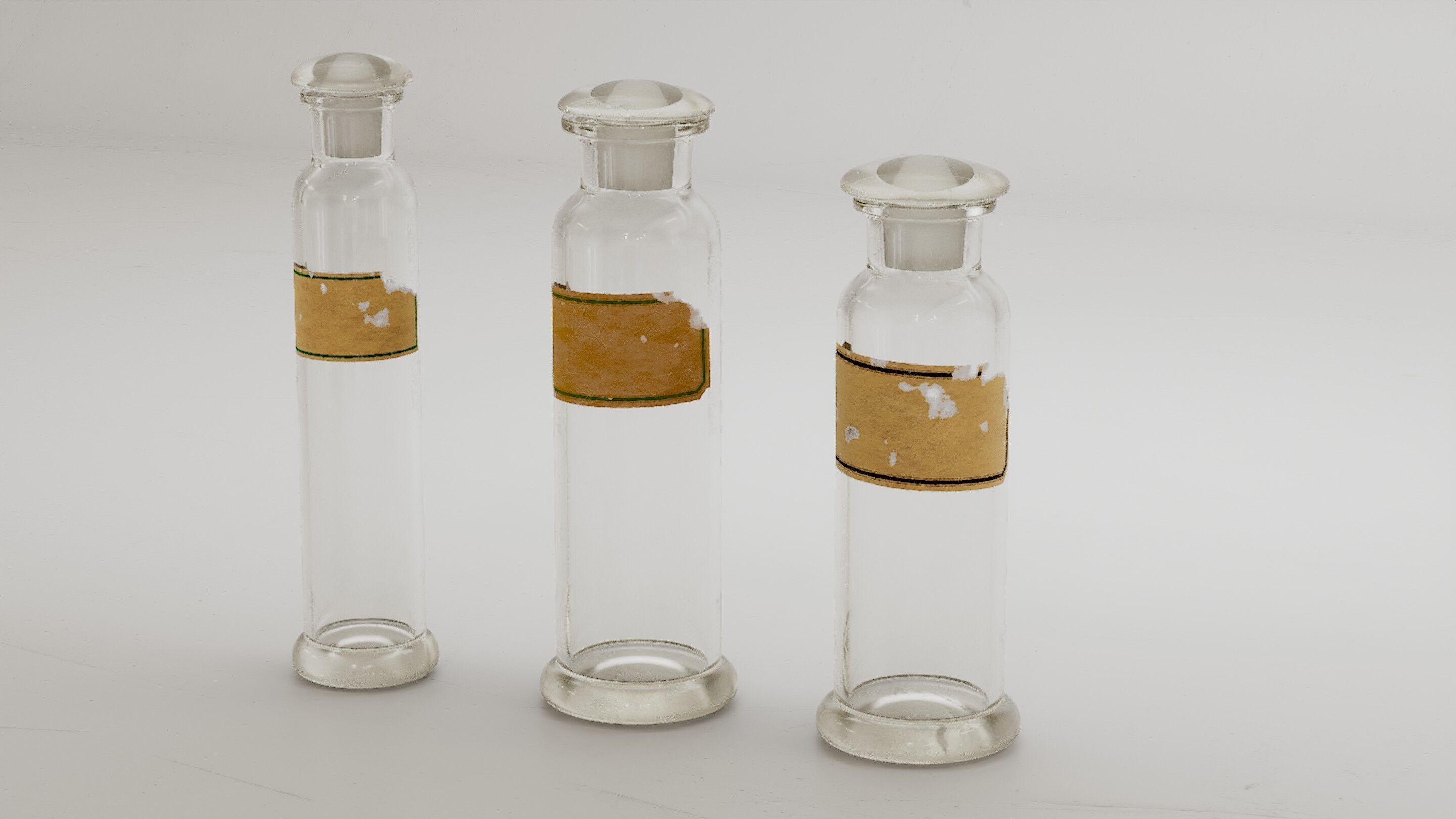 Alchemical bottles set 3D model 3D model_13