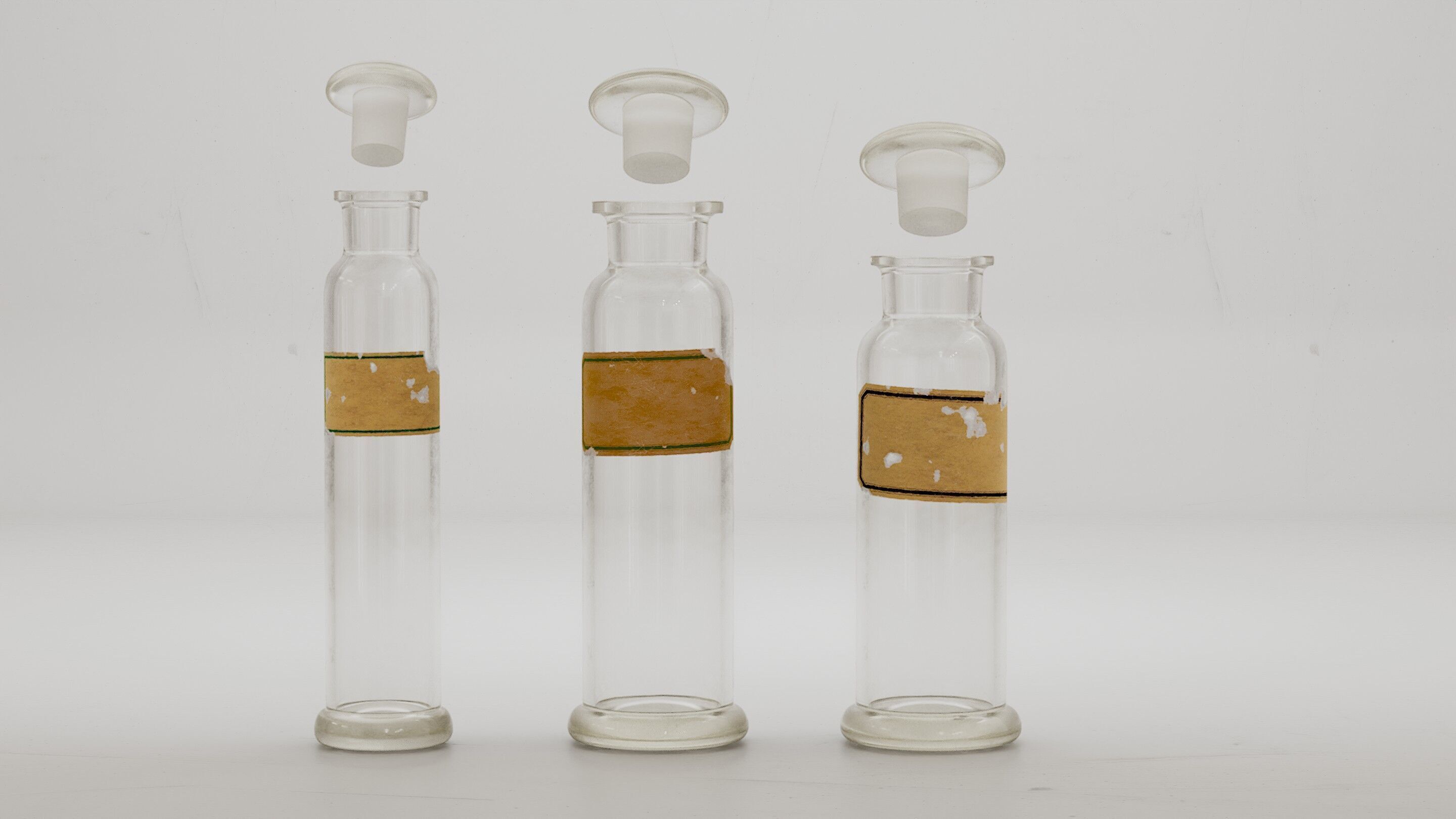 Alchemical bottles set 3D model 3D model_12