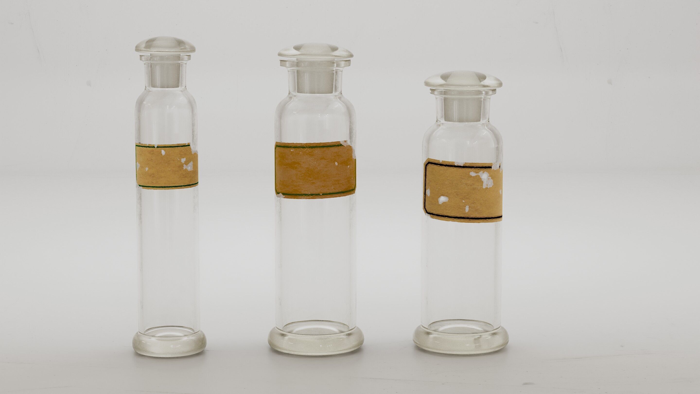 Alchemical bottles set 3D model 3D model_11
