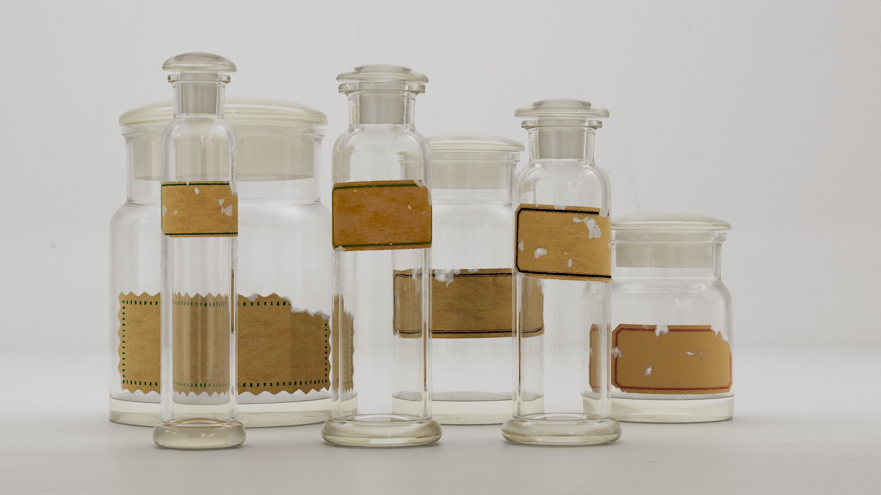 Alchemical bottles set 3D model 3D model_4