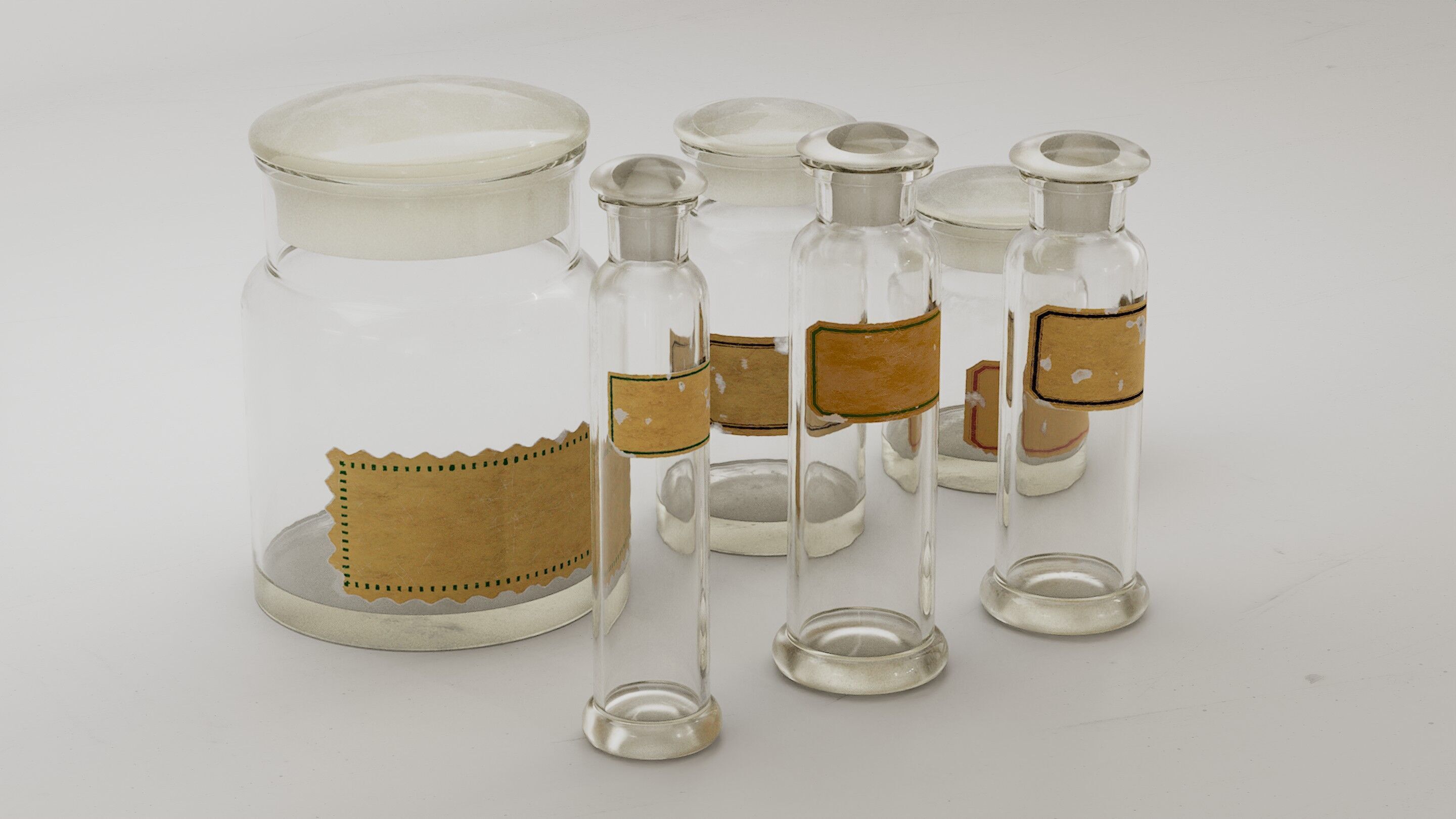 Alchemical bottles set 3D model 3D model_2