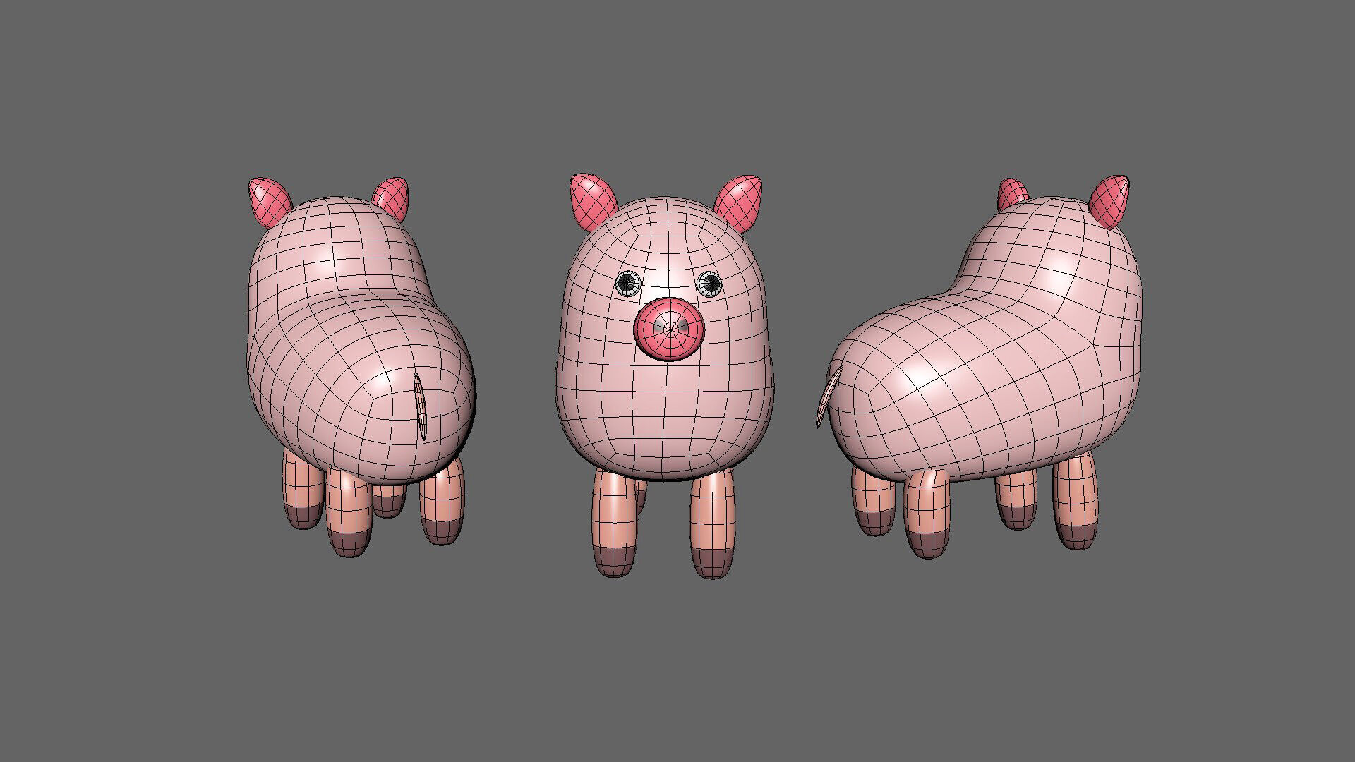 Low-Poly Pig Animated - Fun World Animal Low-poly 3D model_9