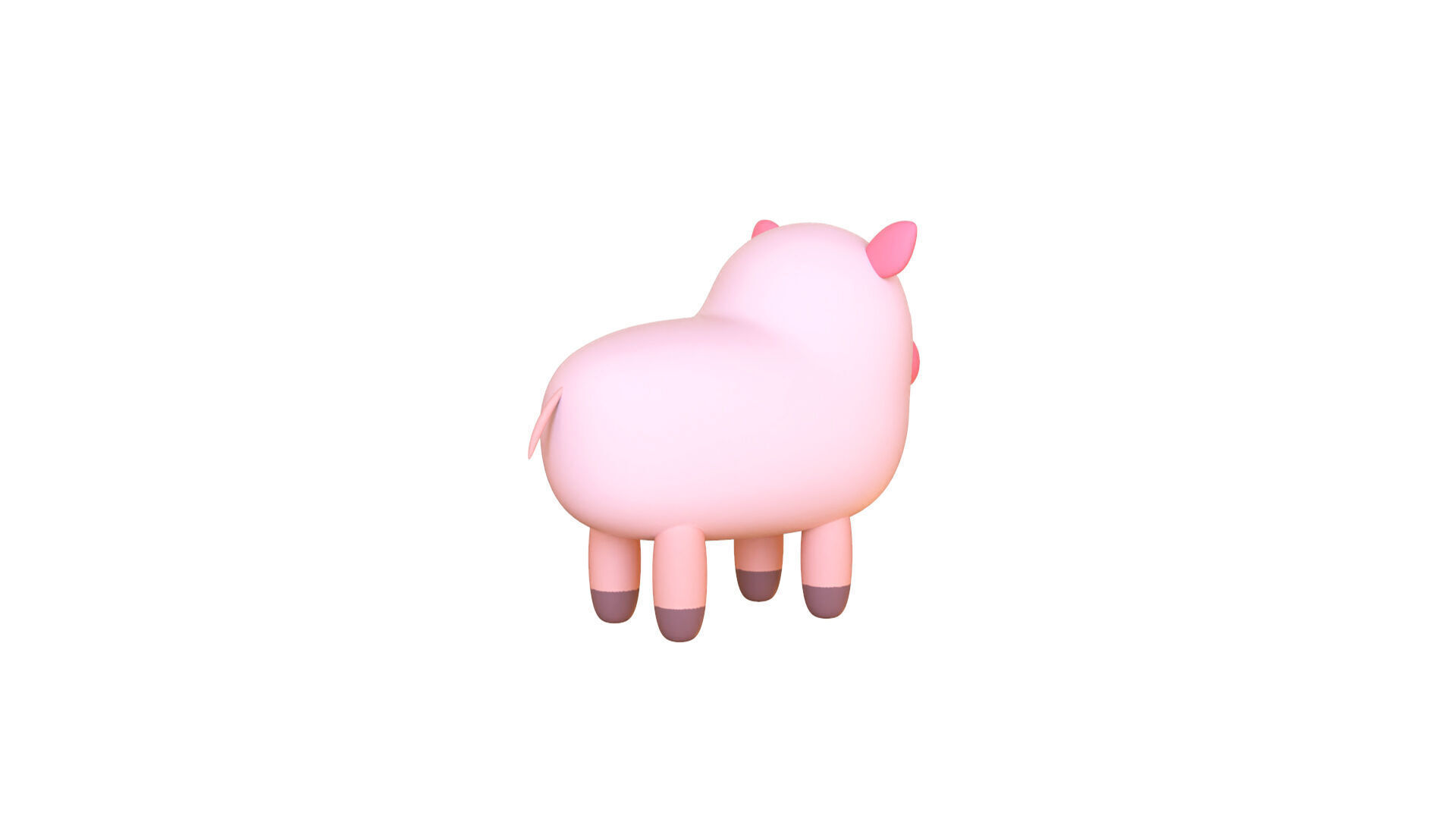 Low-Poly Pig Animated - Fun World Animal Low-poly 3D model_5