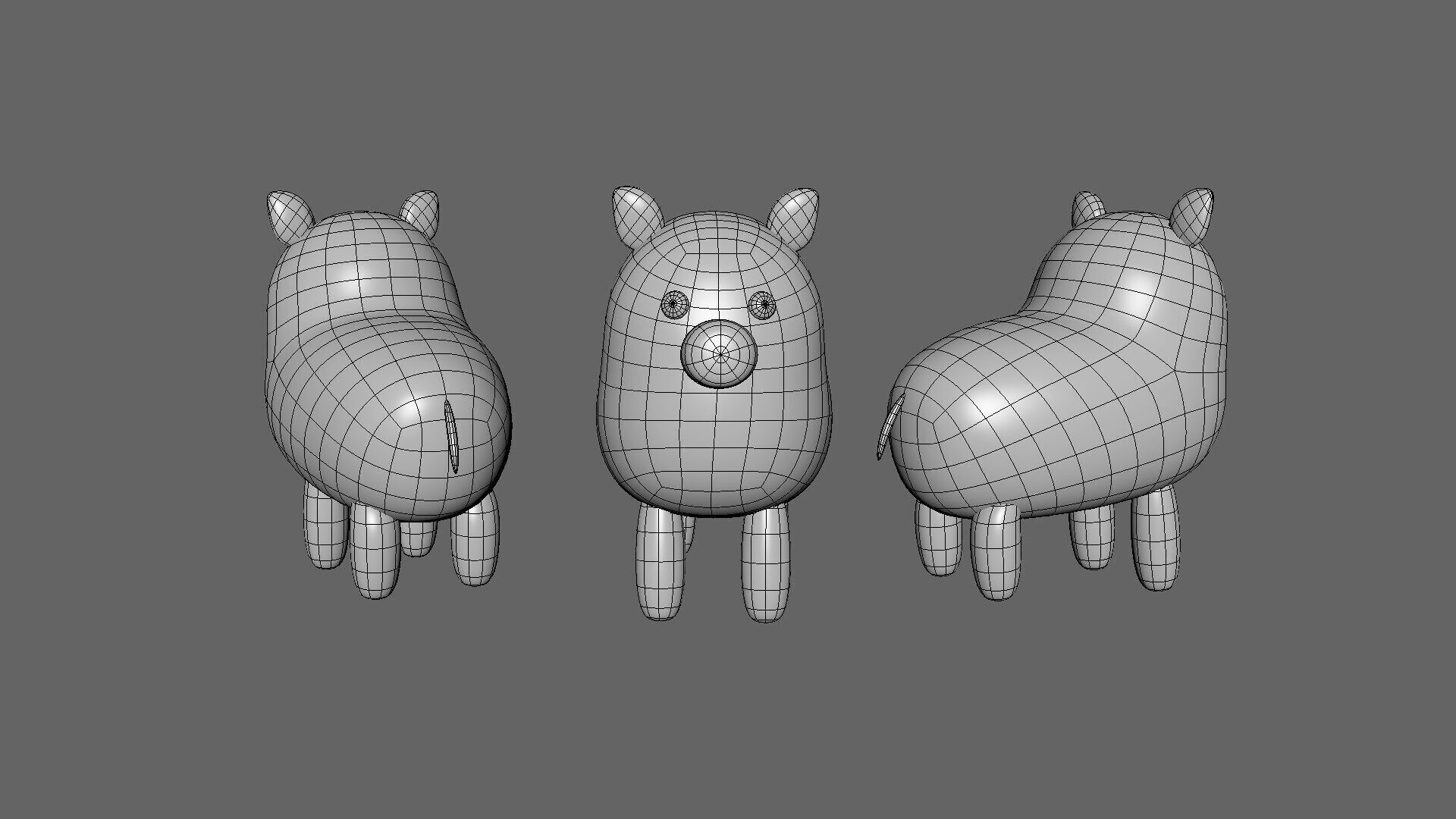 Low-Poly Pig Animated - Fun World Animal Low-poly 3D model_8