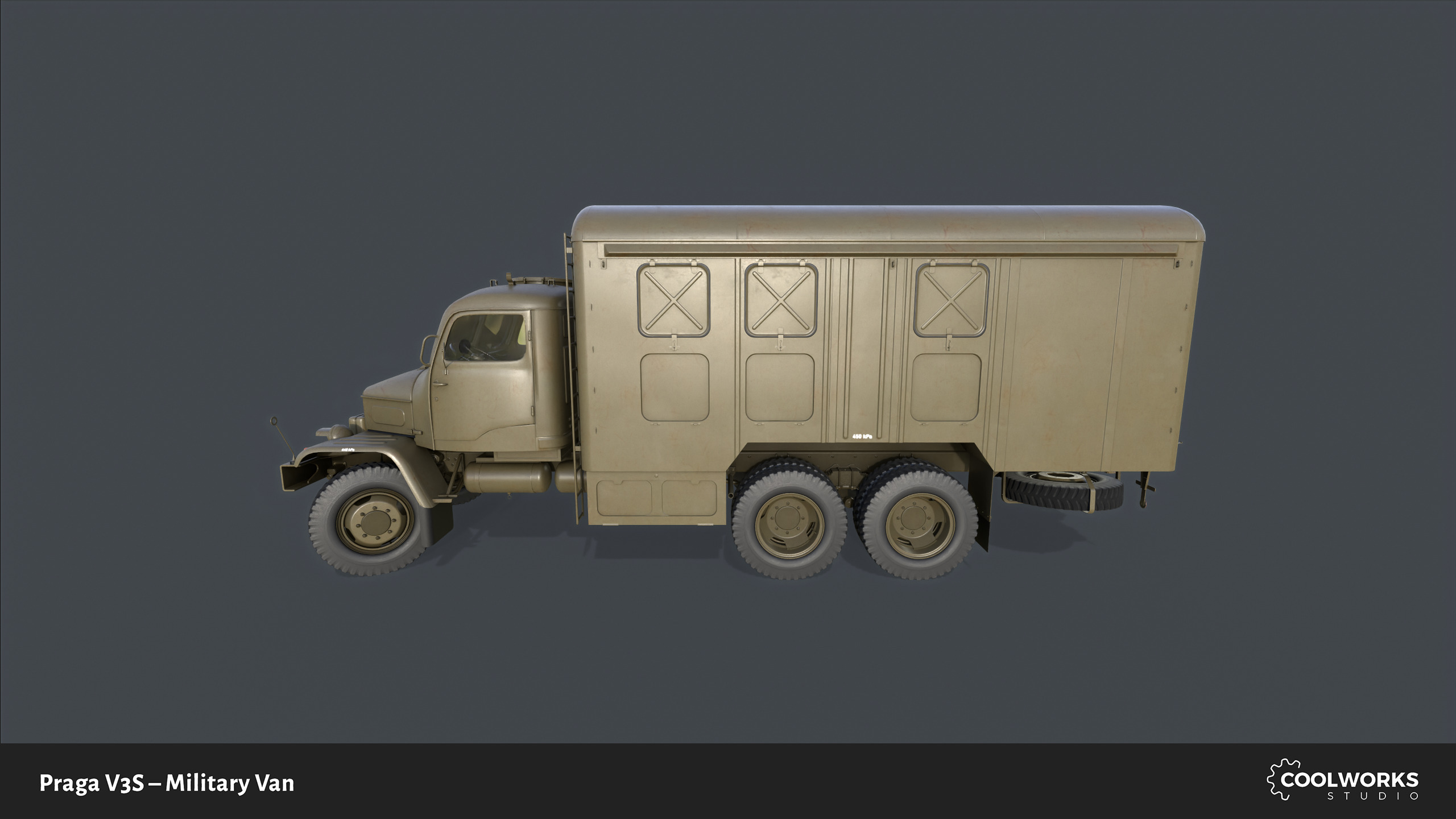 PV3S Truck Van Set Low-poly 3D model_11