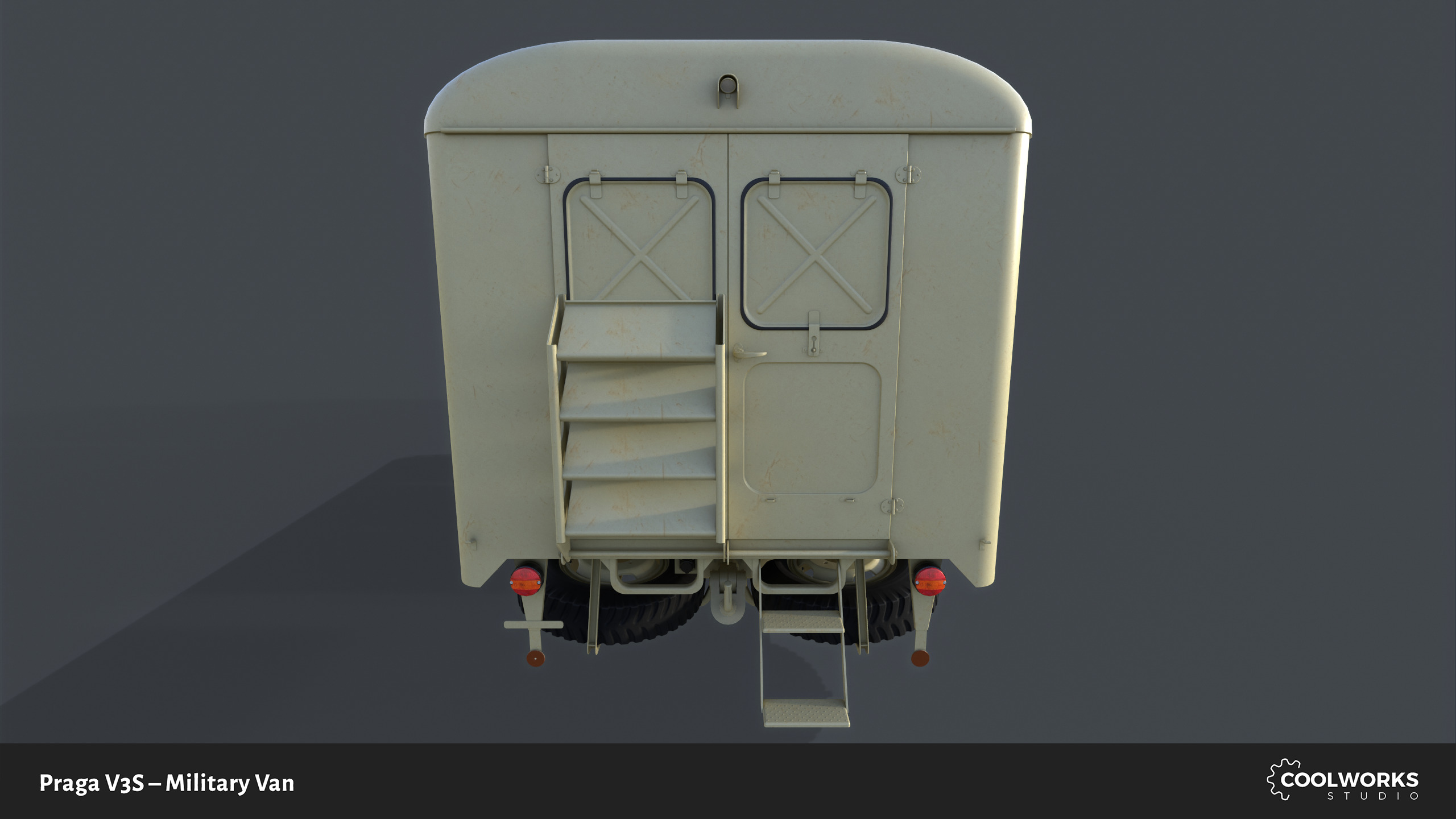 PV3S Truck Van Set Low-poly 3D model_40