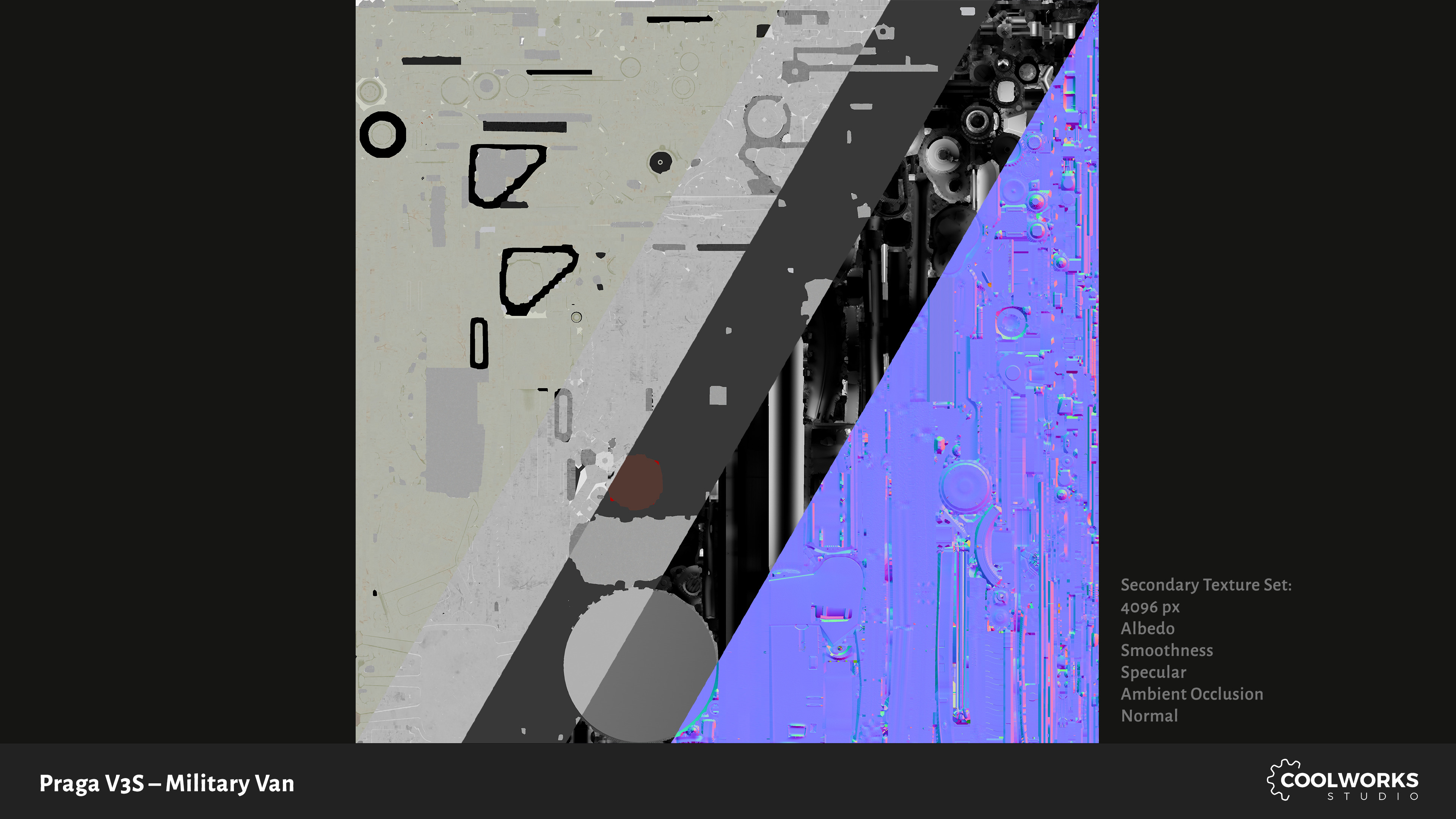 PV3S Truck Van Set Low-poly 3D model_96