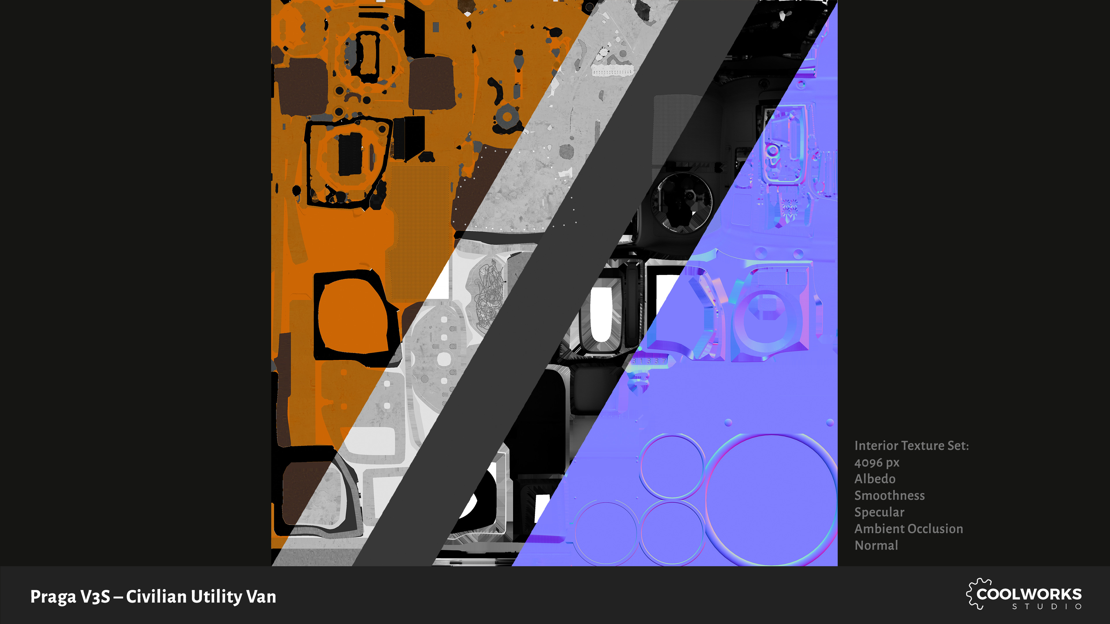 PV3S Truck Van Set Low-poly 3D model_134