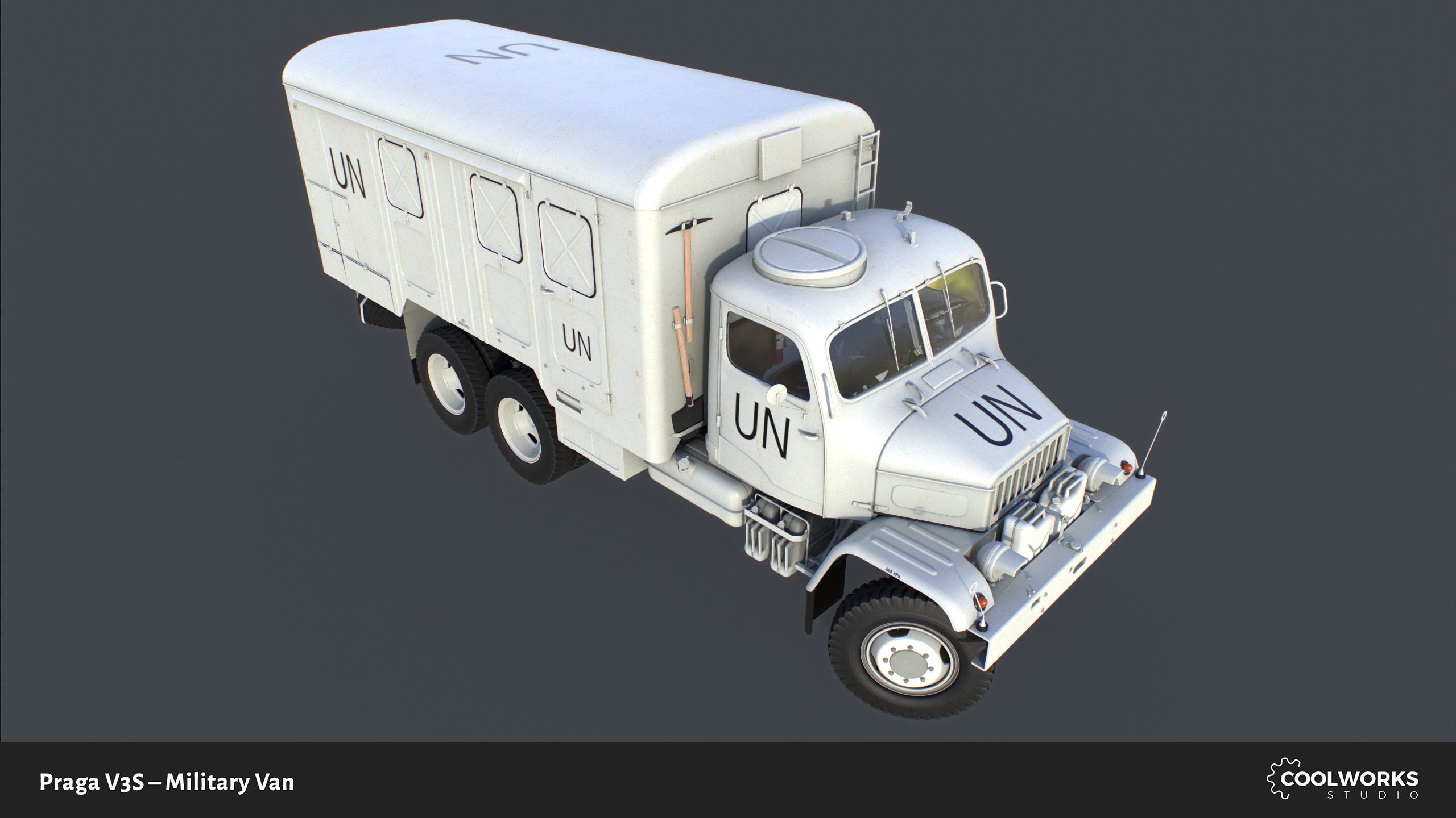 PV3S Truck Van Set Low-poly 3D model_76