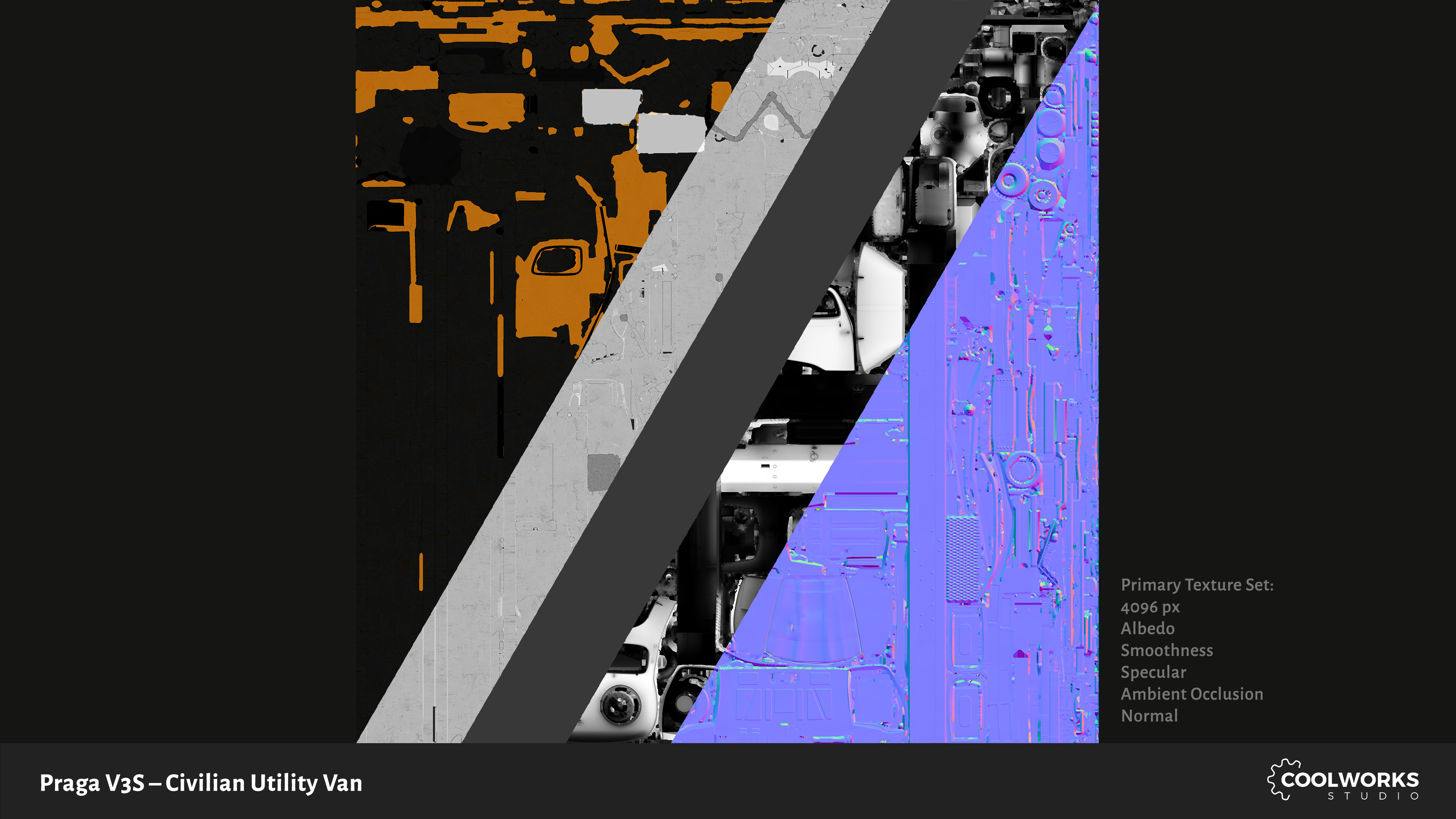 PV3S Truck Van Set Low-poly 3D model_126