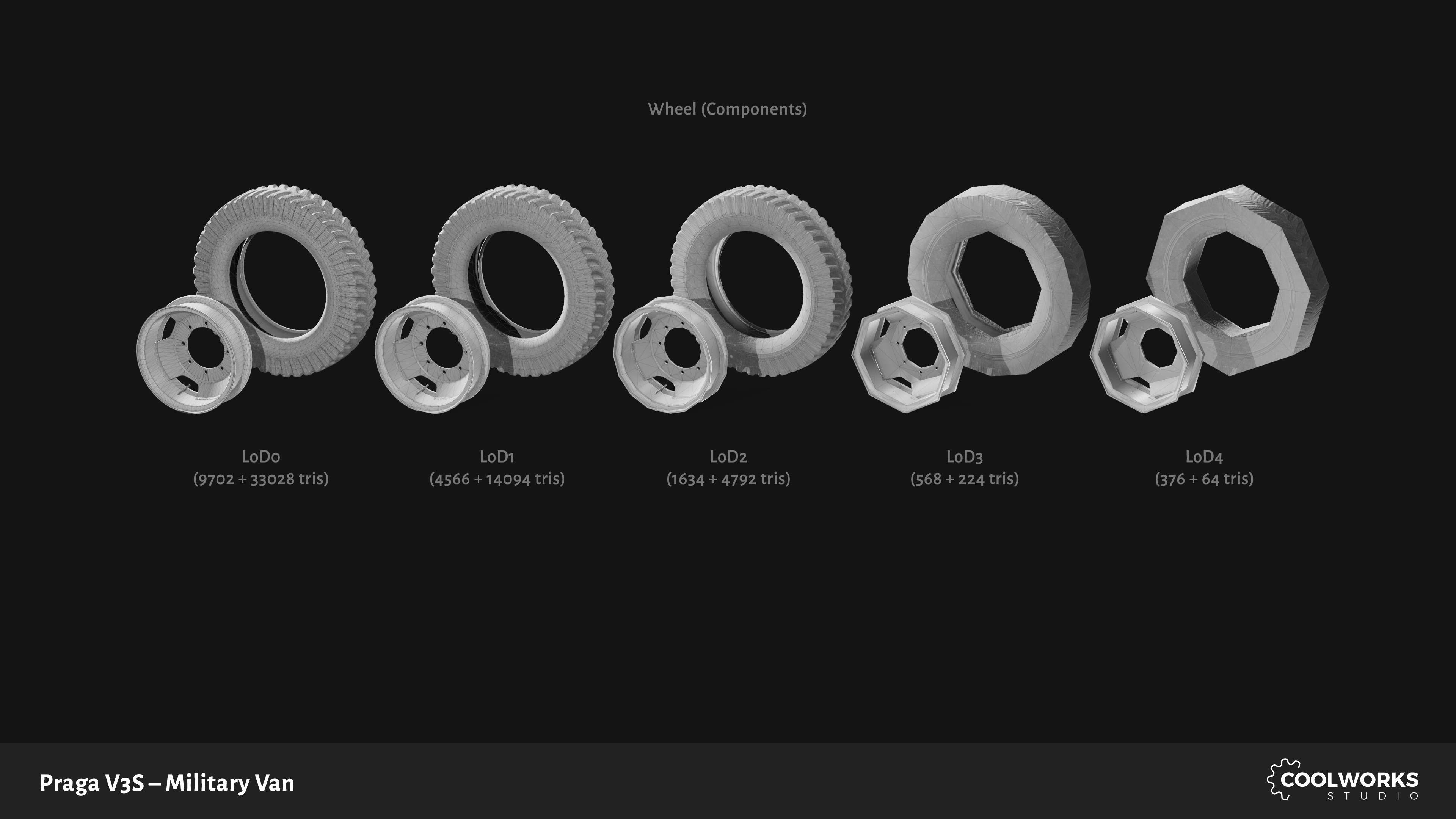 PV3S Truck Van Set Low-poly 3D model_92