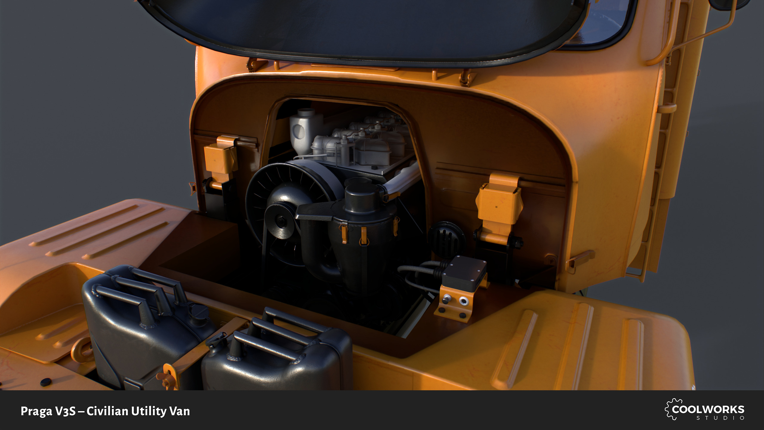 PV3S Truck Van Set Low-poly 3D model_113