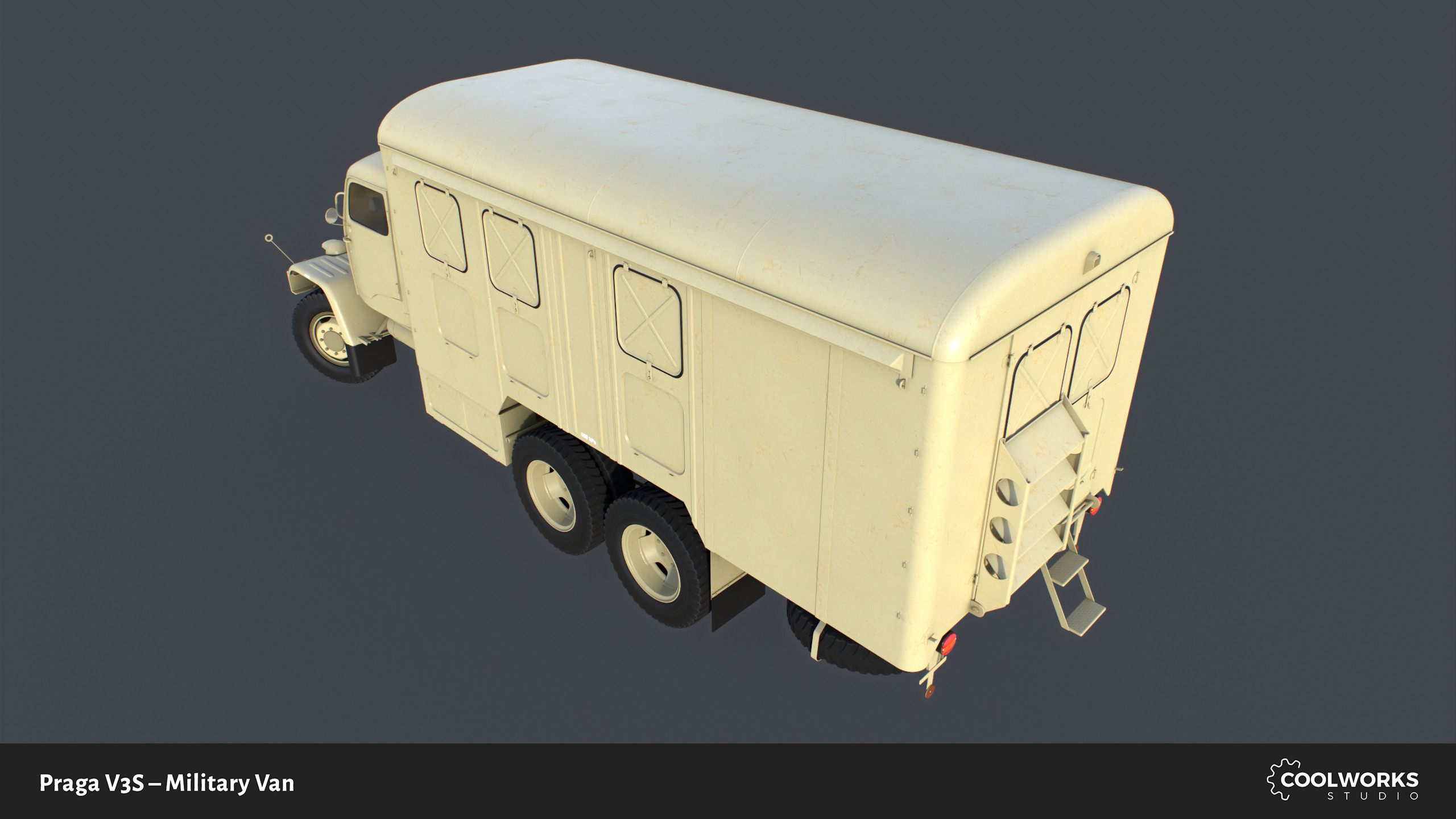 PV3S Truck Van Set Low-poly 3D model_41