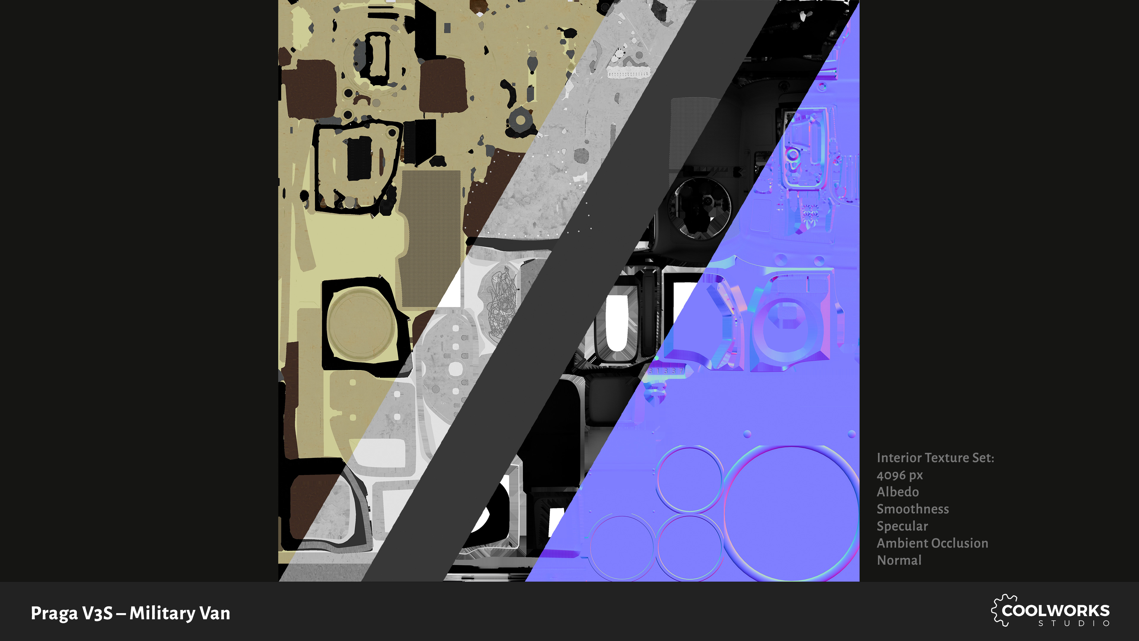 PV3S Truck Van Set Low-poly 3D model_66