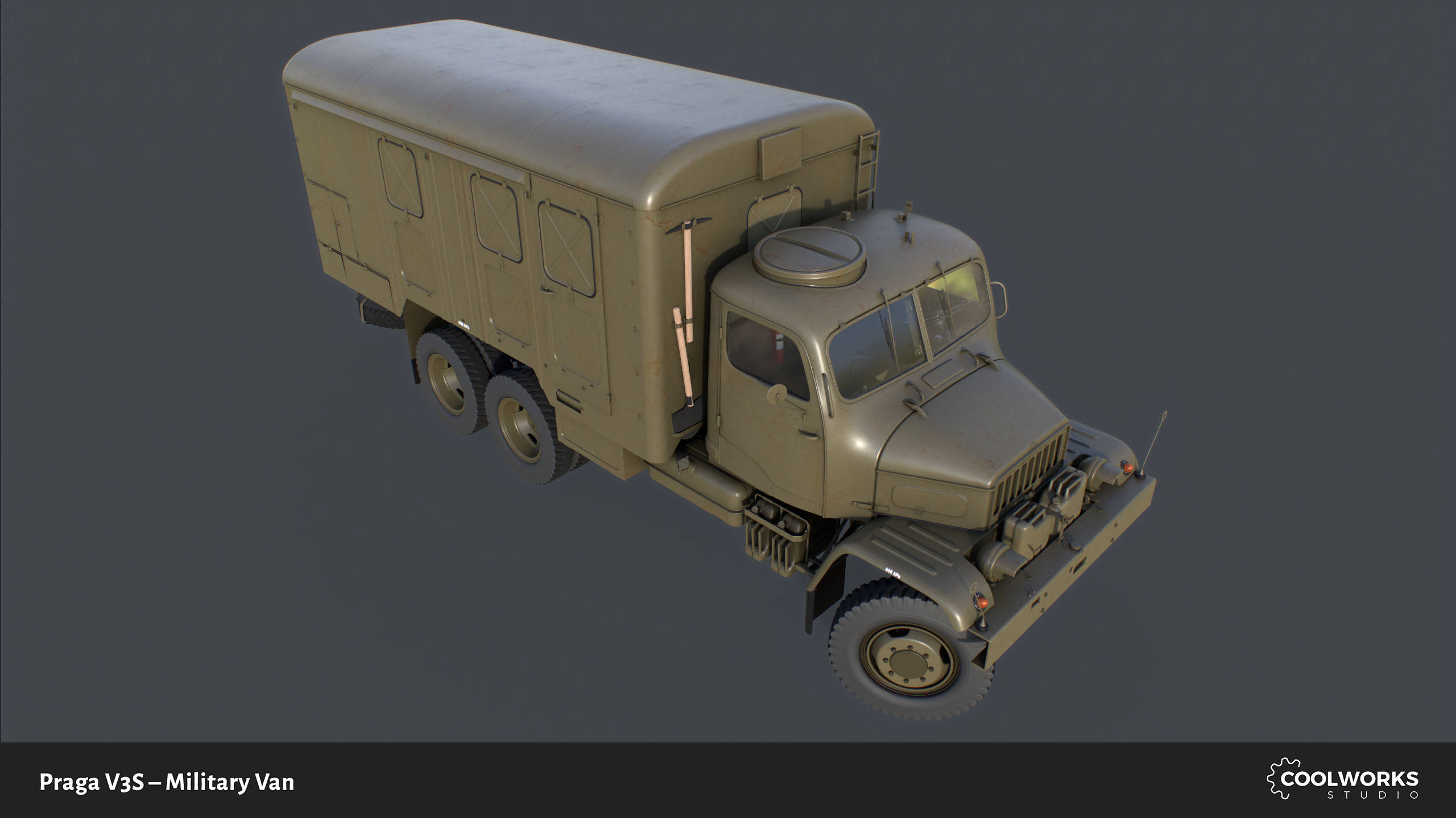 PV3S Truck Van Set Low-poly 3D model_10