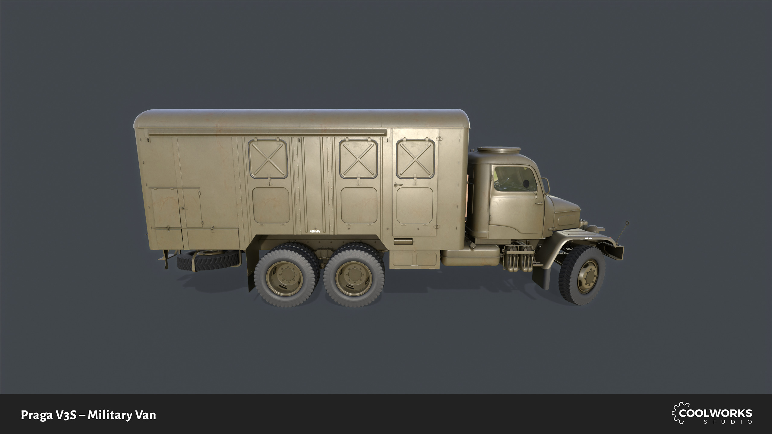 PV3S Truck Van Set Low-poly 3D model_6